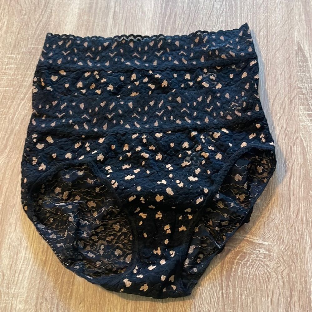 2) NEW Hanky Panky Cross Dyed Leopard French Brief panties small black